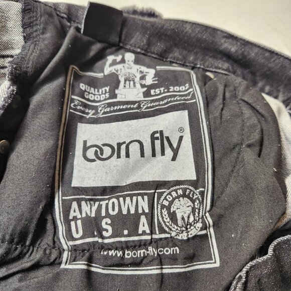Born Fly Mens Size 42 Shorts Black Denim  Stretch NWT (42) - Picture 6 of 11